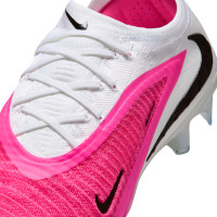 Nike Phantom 6 Low Elite (FG) Gras Voetbalschoenen Wit Felroze Zwart