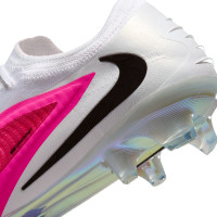 Nike Phantom 6 Low Elite (FG) Gras Voetbalschoenen Wit Felroze Zwart