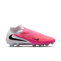 Nike Phantom 6 High Elite (FG) Gras Voetbalschoenen Wit Felroze Zwart