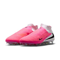 Nike Phantom 6 High Elite (FG) Gras Voetbalschoenen Wit Felroze Zwart