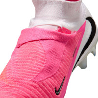 Nike Phantom 6 High Elite (FG) Gras Voetbalschoenen Wit Felroze Zwart