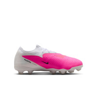 Nike Phantom 6 Pro Low  (MG) Gras / Kunstgras Voetbalschoenen Kids Wit Felroze Zwart
