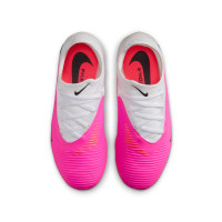 Nike Phantom 6 Pro Low  (MG) Gras / Kunstgras Voetbalschoenen Kids Wit Felroze Zwart