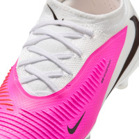 Nike Phantom 6 Pro Low  (MG) Gras / Kunstgras Voetbalschoenen Kids Wit Felroze Zwart