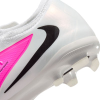 Nike Phantom 6 Pro Low  (MG) Gras / Kunstgras Voetbalschoenen Kids Wit Felroze Zwart
