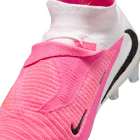 Nike Phantom 6 High Elite (AG) Kunstgras Voetbalschoenen Wit Felroze Zwart