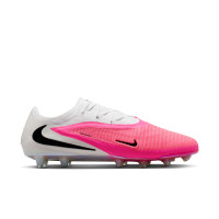 Nike Phantom 6 Low Elite (AG) Kunstgras Voetbalschoenen Wit Felroze Zwart