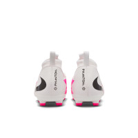 Nike Phantom 6 Academy High (MG) Gras / Kunstgras Voetbalschoenen Kids Wit Felroze Zwart