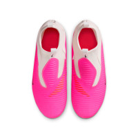 Nike Phantom 6 Academy High (MG) Gras / Kunstgras Voetbalschoenen Kids Wit Felroze Zwart