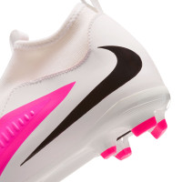 Nike Phantom 6 Academy High (MG) Gras / Kunstgras Voetbalschoenen Kids Wit Felroze Zwart