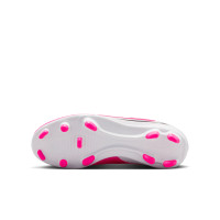 Nike Phantom 6 Club High (MG) Gras / Kunstgras Voetbalschoenen Kids Wit Felroze Zwart