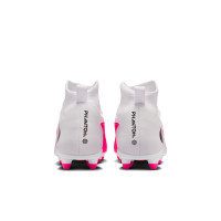 Nike Phantom 6 Club High (MG) Gras / Kunstgras Voetbalschoenen Kids Wit Felroze Zwart