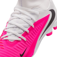 Nike Phantom 6 Club High (MG) Gras / Kunstgras Voetbalschoenen Kids Wit Felroze Zwart