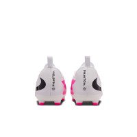 Nike Phantom 6 Low Academy  (MG) Gras / Kunstgras Voetbalschoenen Kids Wit Felroze Zwart