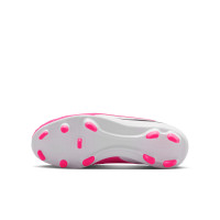 Nike Phantom 6 Low Club (MG) Gras / Kunstgras Voetbalschoenen Kids Wit Felroze Zwart