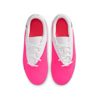 Nike Phantom 6 Low Club (MG) Gras / Kunstgras Voetbalschoenen Kids Wit Felroze Zwart