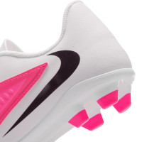 Nike Phantom 6 Low Club (MG) Gras / Kunstgras Voetbalschoenen Kids Wit Felroze Zwart