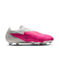 Nike Phantom 6 Low Pro (FG) Gras Voetbalschoenen Wit Felroze Zwart
