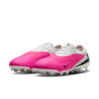 Nike Phantom 6 Low Pro (FG) Gras Voetbalschoenen Wit Felroze Zwart