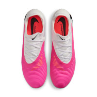 Nike Phantom 6 Low Pro (FG) Gras Voetbalschoenen Wit Felroze Zwart