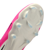 Nike Phantom 6 Low Pro (FG) Gras Voetbalschoenen Wit Felroze Zwart