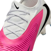 Nike Phantom 6 Low Pro (FG) Gras Voetbalschoenen Wit Felroze Zwart
