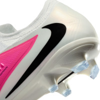 Nike Phantom 6 Low Pro (FG) Gras Voetbalschoenen Wit Felroze Zwart