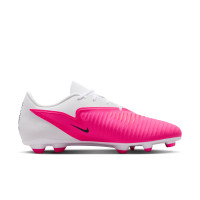 Nike Phantom 6 Low Club (MG) Gras / Kunstgras Voetbalschoenen Wit Felroze Zwart