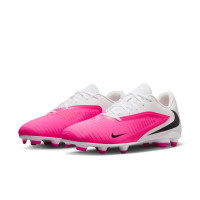 Nike Phantom 6 Low Club (MG) Gras / Kunstgras Voetbalschoenen Wit Felroze Zwart