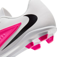 Nike Phantom 6 Low Club (MG) Gras / Kunstgras Voetbalschoenen Wit Felroze Zwart