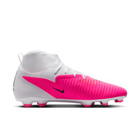Nike Phantom 6 Club High (MG) Gras / Kunstgras Voetbalschoenen Wit Felroze Zwart