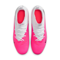 Nike Phantom 6 Club High (MG) Gras / Kunstgras Voetbalschoenen Wit Felroze Zwart