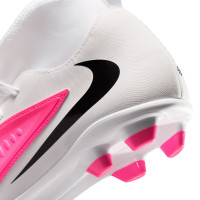 Nike Phantom 6 Club High (MG) Gras / Kunstgras Voetbalschoenen Wit Felroze Zwart