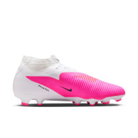 Nike Phantom 6 Academy High (MG) Gras / Kunstgras Voetbalschoenen Wit Felroze Zwart