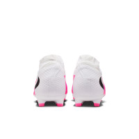Nike Phantom 6 Academy High (MG) Gras / Kunstgras Voetbalschoenen Wit Felroze Zwart