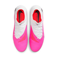 Nike Phantom 6 Academy High (MG) Gras / Kunstgras Voetbalschoenen Wit Felroze Zwart