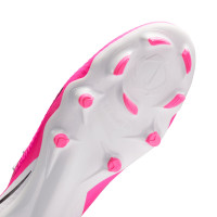 Nike Phantom 6 Academy High (MG) Gras / Kunstgras Voetbalschoenen Wit Felroze Zwart