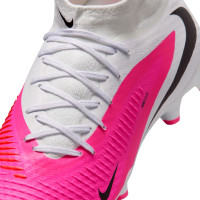 Nike Phantom 6 Academy High (MG) Gras / Kunstgras Voetbalschoenen Wit Felroze Zwart