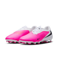 Nike Phantom 6 Low Academy  (MG) Gras / Kunstgras Voetbalschoenen Wit Felroze Zwart