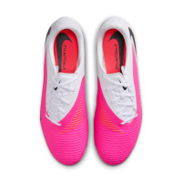 Nike Phantom 6 Low Academy  (MG) Gras / Kunstgras Voetbalschoenen Wit Felroze Zwart