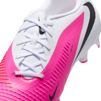 Nike Phantom 6 Low Academy  (MG) Gras / Kunstgras Voetbalschoenen Wit Felroze Zwart