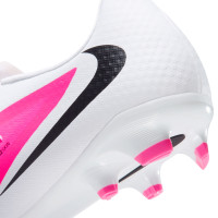 Nike Phantom 6 Low Academy  (MG) Gras / Kunstgras Voetbalschoenen Wit Felroze Zwart