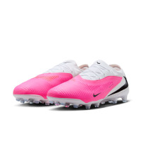 Nike Phantom 6 Low Pro (AG) Kunstgras Voetbalschoenen Wit Felroze Zwart