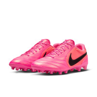 Nike Tiempo Ligera Pro (AG) Kunstgras Voetbalschoenen Felroze Zwart