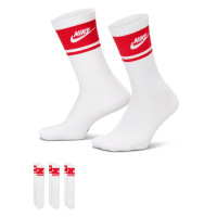 Nike Everyday Elevated Futura Crew Sokken 3-Pack Wit Rood