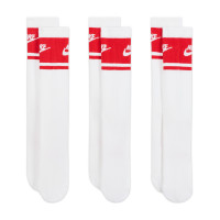 Nike Everyday Elevated Futura Crew Sokken 3-Pack Wit Rood