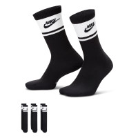 Nike Everyday Elevated Futura Crew Sokken 3-Pack Zwart Wit