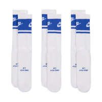 Nike Everyday Elevated Futura Crew Sokken 3-Pack Wit Blauw