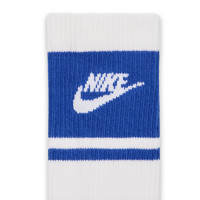Nike Everyday Elevated Futura Crew Sokken 3-Pack Wit Blauw