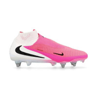 Nike Phantom 6 High Elite (SG) IJzeren-Nop Voetbalschoenen Wit Felroze Zwart